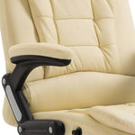 Silla de Oficina HKH de Cuero Artificial - Crema