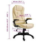 Silla de Oficina HKH de Cuero Artificial - Crema