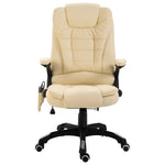 Silla de Oficina HKH con Función Masaje Cuero Sintético - Crema