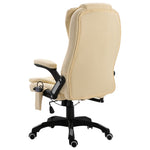 Silla de Oficina HKH con Función Masaje Cuero Sintético - Crema