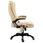 Silla de Oficina HKH con Función Masaje Cuero Sintético - Crema