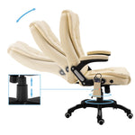 Silla de Oficina HKH con Función Masaje Cuero Sintético - Crema