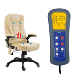 Silla de Oficina HKH con Función Masaje Cuero Sintético - Crema