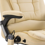 Silla de Oficina HKH con Función Masaje Cuero Sintético - Crema