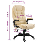 Silla de Oficina HKH con Función Masaje Cuero Sintético - Crema