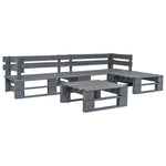HKH 4 Pcs Conjunto Lounge de Jardim Paletes Madeira Cinzento - Cinzeto