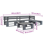 HKH 4 Pcs Conjunto Lounge de Jardim Paletes Madeira Cinzento - Cinzeto