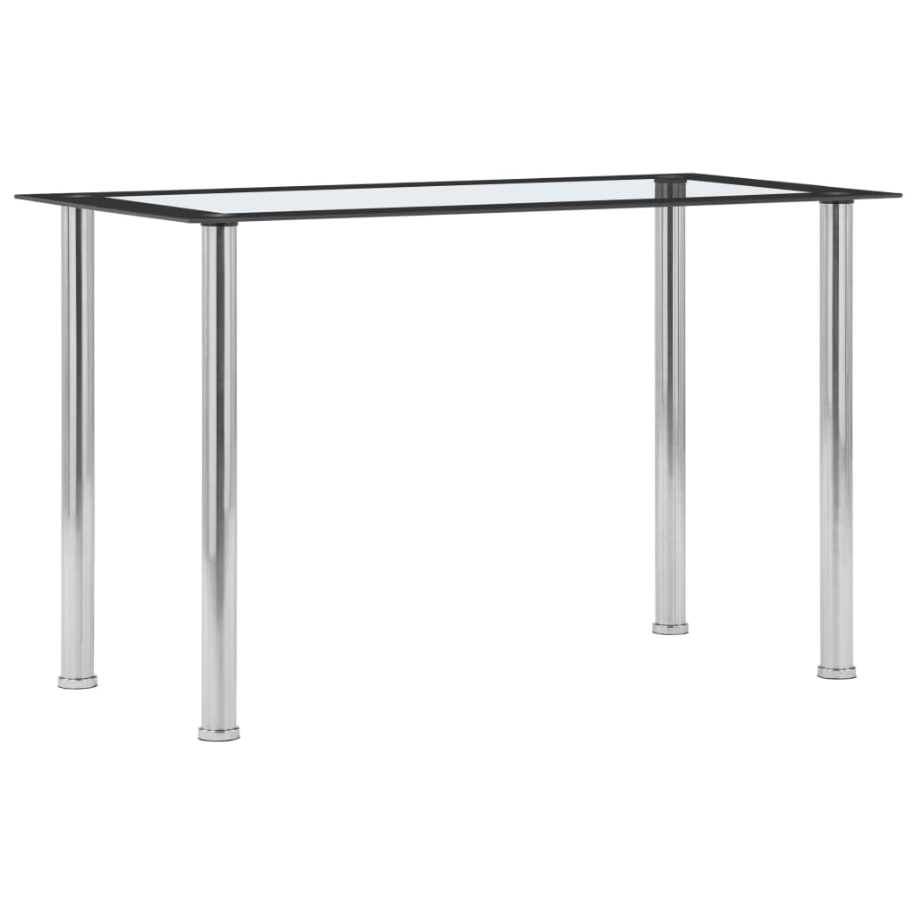 Mesa de comedor HKH de cristal templado negro y transparente