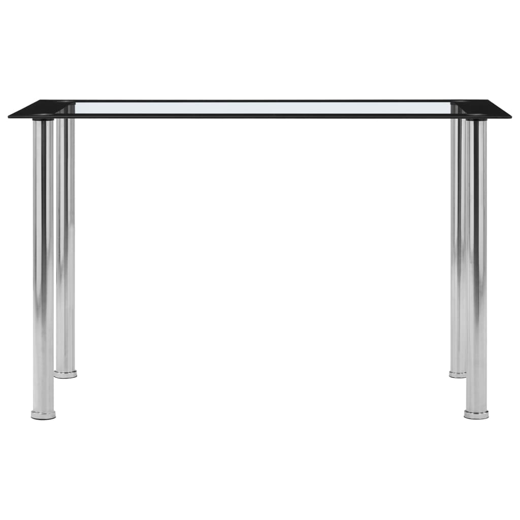 Mesa de comedor HKH de cristal templado negro y transparente