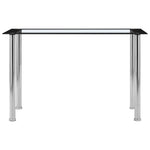 HKH Mesa de Jantar Temperado Preto e Transparente em Vidro