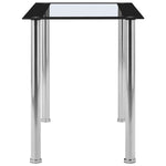 HKH Mesa de Jantar Temperado Preto e Transparente em Vidro