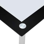 HKH Mesa de Jantar Temperado Preto e Transparente em Vidro