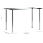HKH Mesa de Jantar Temperado Preto e Transparente em Vidro