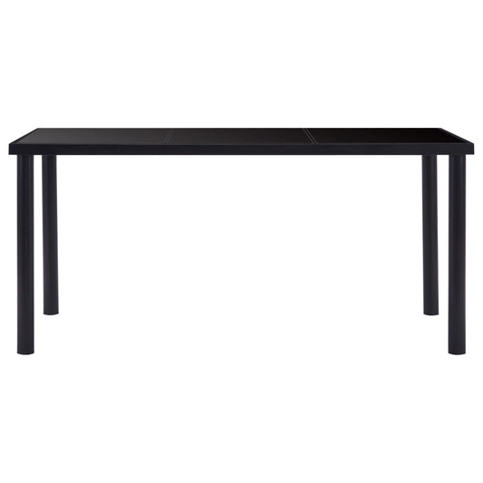 Mesa de Comedor HKH de Cristal Templado - Negro