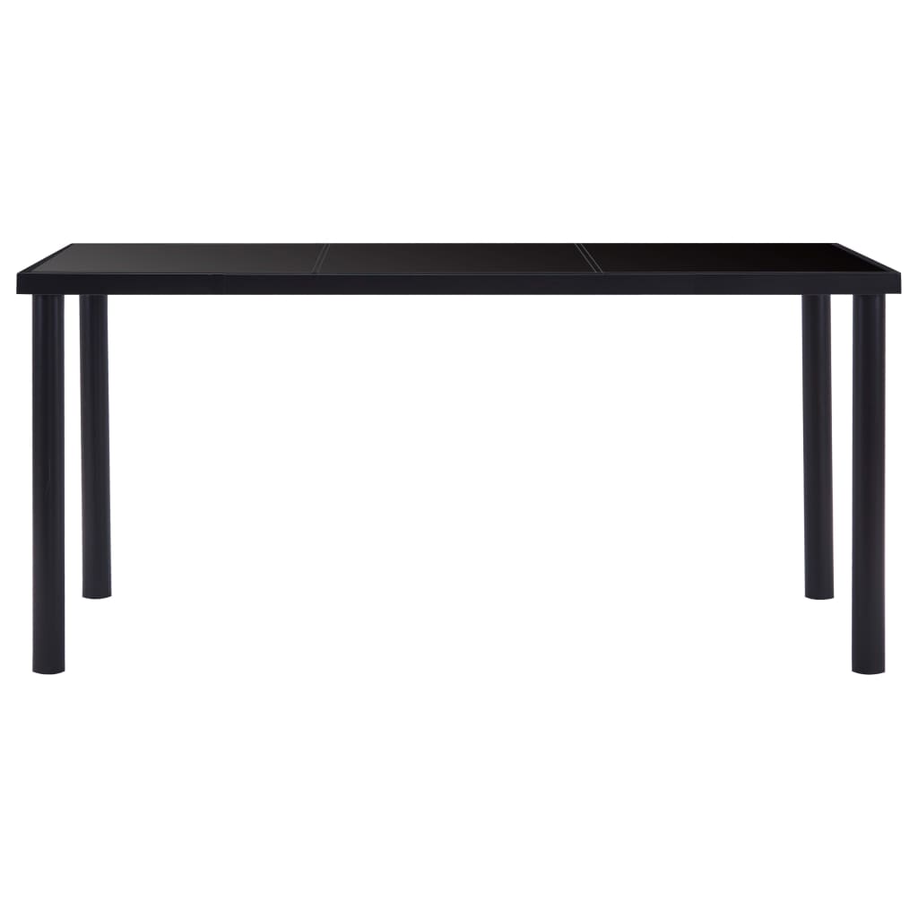 Mesa de Comedor HKH de Cristal Templado - Negro