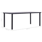 HKH Mesa de Jantar em MDF - Cinza Cimento e Preto