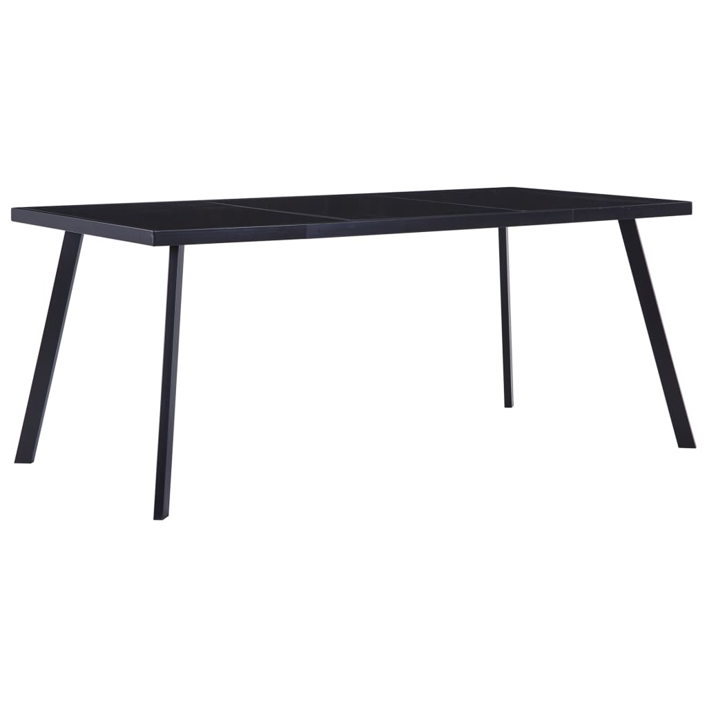 Mesa de Comedor HKH de Cristal Templado - Negro