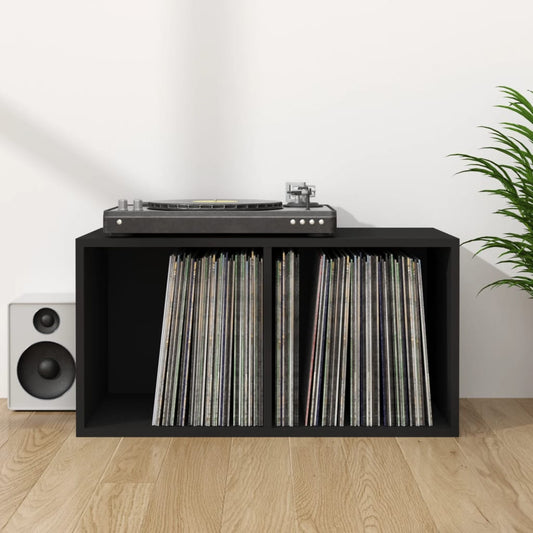 HKH Caixa P/ Discos de Vinil - 71x34x36 Cm - Preto