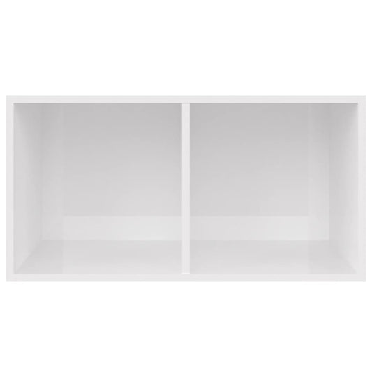 HKH Caixa Discos Vinil Derivado em Madeira Brilhante - 71x34x36cm - Branco