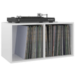 HKH Caja Discos Vinilo Derivada en Madera Brillante - 71x34x36cm - Blanca