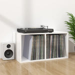 HKH Caja Discos Vinilo Derivada en Madera Brillante - 71x34x36cm - Blanca