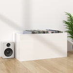 HKH Caja Discos Vinilo Derivada en Madera Brillante - 71x34x36cm - Blanca