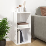 HKH Caja Discos Vinilo Derivada en Madera Brillante - 71x34x36cm - Blanca