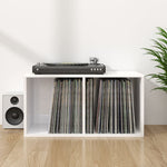 HKH Caja Discos Vinilo Derivada en Madera Brillante - 71x34x36cm - Blanca