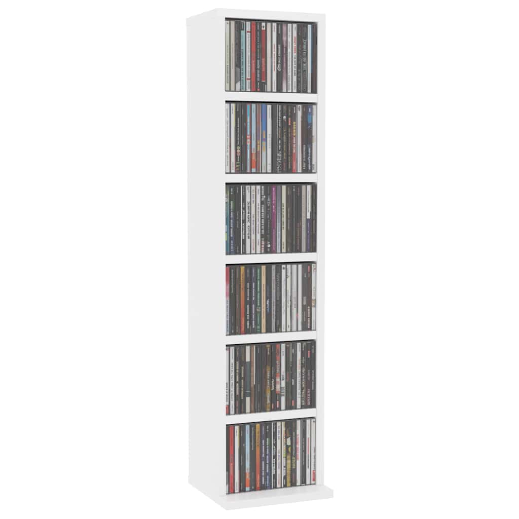 HKH Armario para CD - 21x20x88 Cm - Blanco