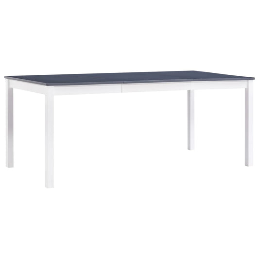 HKH Mesa de Jantar Madeira de Branco e Cinzento em Pinho