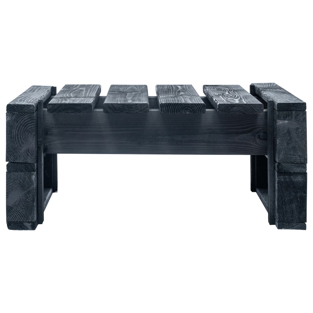 HKH Otomana de Paletes para Jardim Madeira - Preto