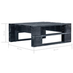 HKH Otomana de Paletes para Jardim Madeira - Preto
