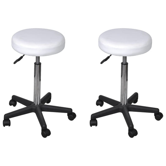 HKH Bancos de Escritório 2 pcs 35,5x84 cm em Couro Artificial - Branco