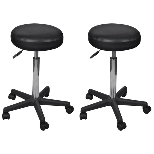 HKH Bancos de Escritório 2 pcs 35,5x84 cm em Couro Artificial - Preto