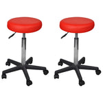 HKH Bancos de Oficina 2 pzs. 35,5x84 cm de Cuero Artificial - Rojo