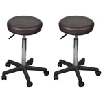 HKH Bancos de Escritório 2 pcs 35,5x84 cm em Couro Artificial - Castanho