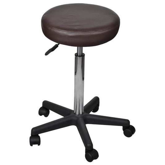 HKH Bancos de Escritório 2 pcs 35,5x84 cm em Couro Artificial - Castanho