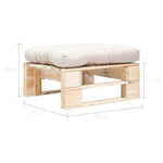 HKH Otomano de Paletes com Almofadão Cor Areia Madeira Natural - Marrom