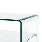 HKH Mesa de Centro Temperado Transparente em Vidro