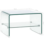 HKH Mesa de Centro Temperado Transparente em Vidro