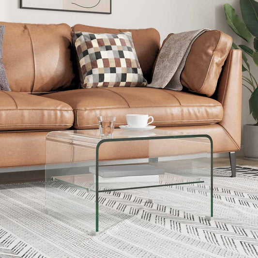 HKH Mesa de Centro Temperado Transparente em Vidro