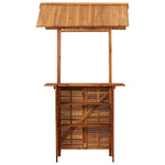 HKH Mesa de Bar Exterior C/ Telhado 113x106x217 Cm Acácia Maciça - Marrom