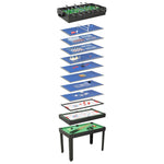 HKH Mesa de Jogos 15 em 1 121x61x82 cm - Preto