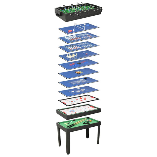 HKH Mesa de Juegos 15 en 1 121x61x82 cm - Negro