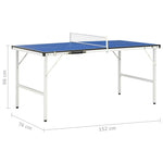 Mesa de ping-pong HKH con red 152x76x66 cm - Azul