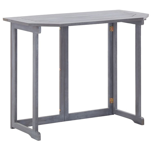 HKH Mesa de Varanda Dobrável 90x50x74 Cm Madeira de Acácia Maciça - Cinzento