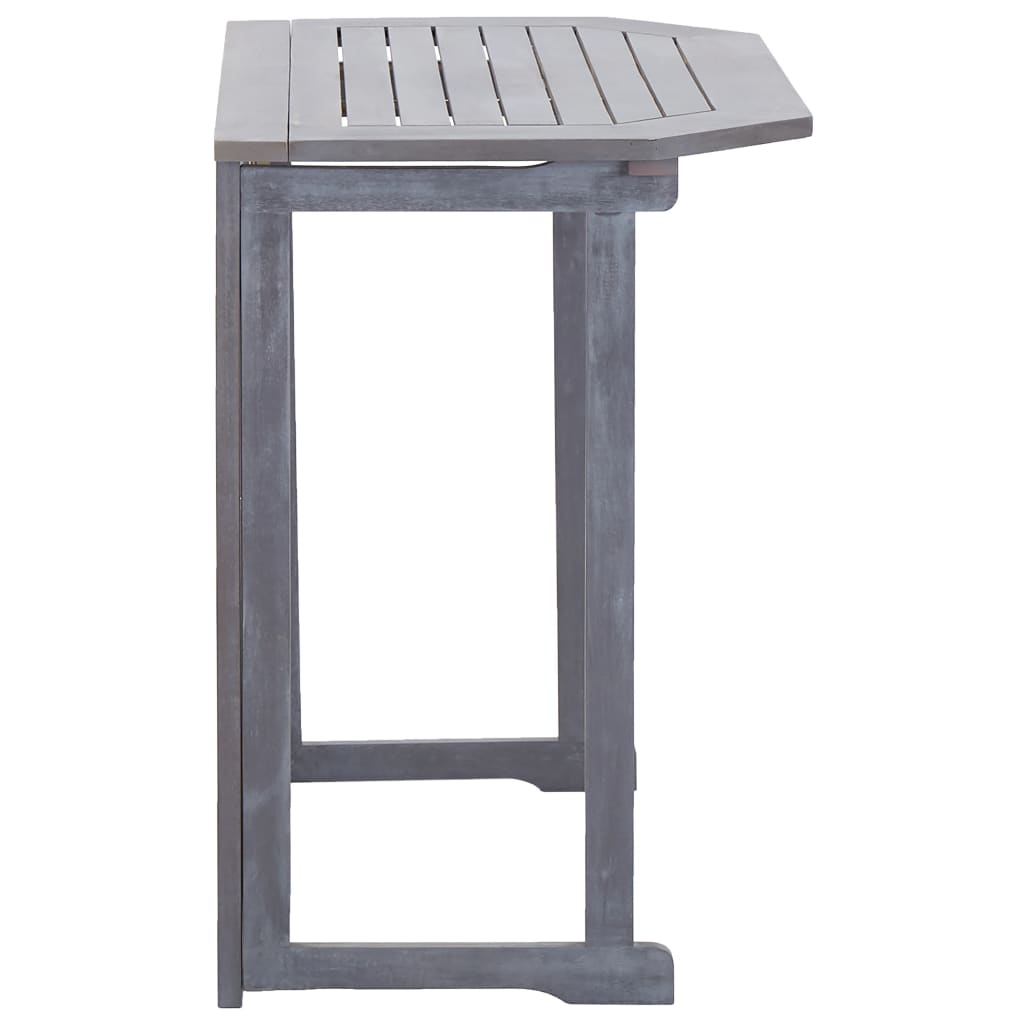 HKH Mesa de Varanda Dobrável 90x50x74 Cm Madeira de Acácia Maciça - Cinzento