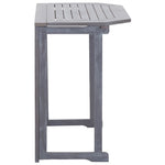 HKH Mesa de Varanda Dobrável 90x50x74 Cm Madeira de Acácia Maciça - Cinzento