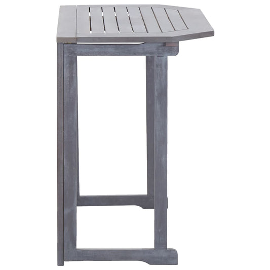 HKH Mesa de Varanda Dobrável 90x50x74 Cm Madeira de Acácia Maciça - Cinzento