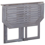 HKH Mesa de Varanda Dobrável 90x50x74 Cm Madeira de Acácia Maciça - Cinzento